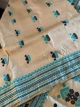 Saree Pure Assam Muga Traditional Festive Authentic Silk Mark Durga Pujo Diwali Premium Exclusive Beige S11029 Saree - Saree - Aakritee - S11029
